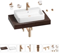 Раковина Wellsee 60 см со столешницей 80 смHalcyonв наборе 10 в 1 201011944