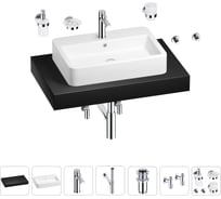 Раковина Wellsee 60 см со столешницей 80 смHalcyonв наборе 10 в 1 201011966