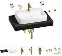 Раковина Wellsee 60 см со столешницей 80 смHalcyonв наборе 10 в 1 201011963