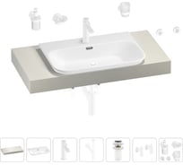 Раковина Wellsee 65 см со столешницей 100 см Eclatant 2.0 201013240 в наборе 10 в 1