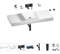Раковина 40 см со столешницей 120 см Wellsee Doux в наборе 9 в 1 201009367