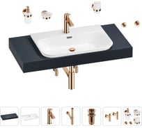 Раковина Wellsee 65 см со столешницей 100 см Eclatant 2.0 201013244 в наборе 10 в 1