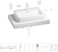 Раковина Wellsee 60 см со столешницей 80 см Halcyon 201011960 в наборе 10 в 1