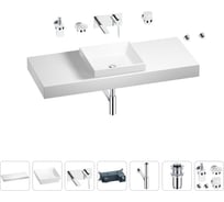 Раковина 40 см со столешницей 120 см Wellsee Doux в наборе 9 в 1 201009366