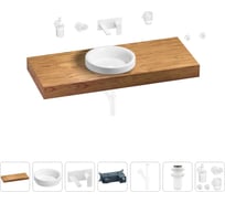 Раковина 40 см со столешницей 120 см Wellsee Doux в наборе 9 в 1 201009805