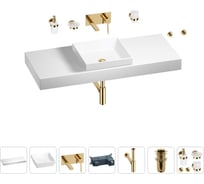 Раковина 40 см со столешницей 120 см Wellsee Doux в наборе 9 в 1 201009368