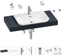 Раковина Wellsee 65 см со столешницей 100 см Eclatant 2.0 201013241 в наборе 10 в 1