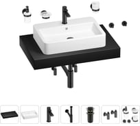 Раковина Wellsee 60 см со столешницей 80 смHalcyonв наборе 10 в 1 201011967