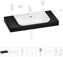 Раковина Wellsee 65 см со столешницей 100 см Eclatant 2.0 201013290 в наборе 10 в 1