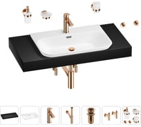 Раковина Wellsee 65 см со столешницей 100 см Eclatant 2.0 201013284 в наборе 10 в 1