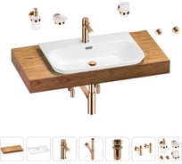 Раковина Wellsee 65 см со столешницей 100 см Eclatant 2.0 201013259 в наборе 10 в 1