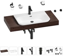 Раковина Wellsee 65 см со столешницей 100 см Eclatant 2.0 201013267 в наборе 10 в 1