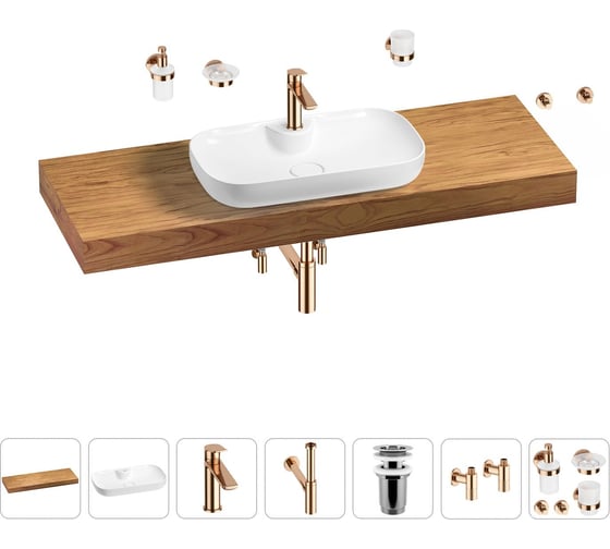 Раковина Wellsee 70 см со столешницей 140 смCroquis 2.0в наборе 10 в 1 201008994 1