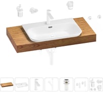 Раковина Wellsee 65 см со столешницей 100 см Eclatant 2.0 201013255 в наборе 10 в 1