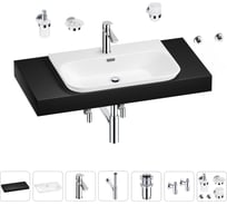 Раковина Wellsee 65 см со столешницей 100 см Eclatant 2.0 201013281 в наборе 10 в 1