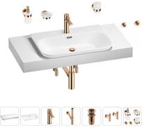 Раковина Wellsee 65 см со столешницей 100 см Eclatant 2.0 201013279 в наборе 10 в 1