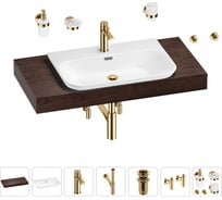 Раковина Wellsee 65 см со столешницей 100 см Eclatant 2.0 201013268 в наборе 10 в 1