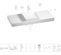 Раковина 40 см со столешницей 120 см Wellsee Doux в наборе 10 в 1 201009360
