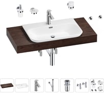 Раковина Wellsee 65 см со столешницей 100 см Eclatant 2.0 201013261 в наборе 10 в 1