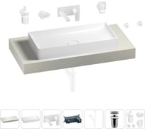 Раковина Wellsee 75 см со столешницей 100 смPure BY201011565 в наборе 9 в 1 201011565