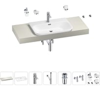 Раковина Wellsee 65 см со столешницей 120 см Eclatant 2.0 201013296 в наборе 10 в 1