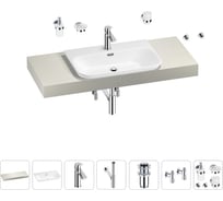 Раковина Wellsee 65 см со столешницей 120 см Eclatant 2.0 201013291 в наборе 10 в 1