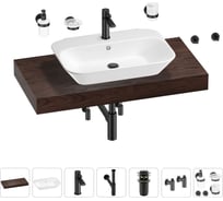 Раковина Wellsee 65 см со столешницей 100 см Eclatant 201013087 в наборе 10 в 1