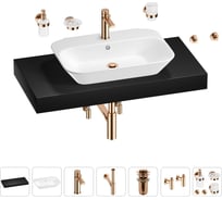 Раковина Wellsee 65 см со столешницей 100 см Eclatant 201013109 в наборе 10 в 1