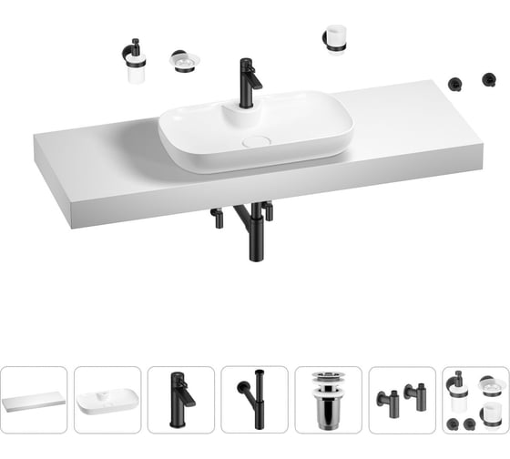 Раковина 70 см со столешницей 140 см Wellsee Croquis 2.0 в наборе 10 в 201009017 1