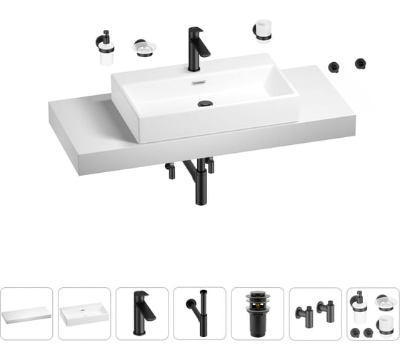 Раковина 70 см со столешницей 120 см Wellsee Graceful Pro в наборе 10 в 201012732 1