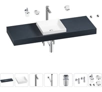 Раковина 40 см со столешницей 140 см Wellsee Doux в наборе 10 в 1 201009411