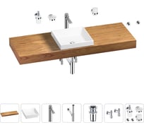 Раковина 40 см со столешницей 140 см Wellsee Doux в наборе 10 в 1 201009436