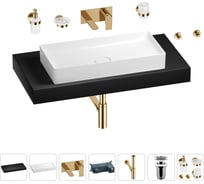 Раковина Wellsee 75 см со столешницей 100 смPure BY201011663 в наборе 9 в 1 201011663