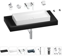 Раковина Wellsee 75 см со столешницей 100 смPure BY201011666 в наборе 9 в 1 201011666