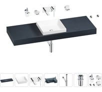 Раковина 40 см со столешницей 140 см Wellsee Doux в наборе 9 в 1 201009426