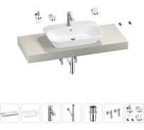 Раковина Wellsee 65 см со столешницей 120 см Eclatant 201013111 в наборе 10 в 1