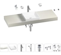 Раковина 40 см со столешницей 140 см Wellsee Doux в наборе 10 в 1 201009396