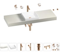 Раковина 40 см со столешницей 140 см Wellsee Doux в наборе 10 в 1 201009399