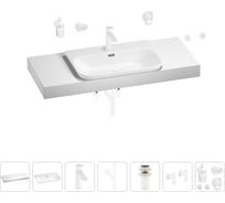 Раковина Wellsee 65 см со столешницей 120 см Eclatant 2.0 201013335 в наборе 10 в 1