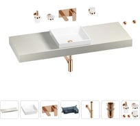 Раковина 40 см со столешницей 140 см Wellsee Doux в наборе 9 в 1 201009404