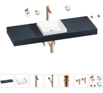 Раковина 40 см со столешницей 140 см Wellsee Doux в наборе 10 в 1 201009414