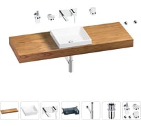 Раковина 40 см со столешницей 140 см Wellsee Doux в наборе 9 в 1 201009446