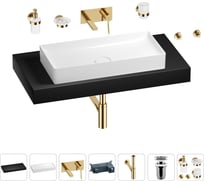 Раковина Wellsee 75 см со столешницей 100 смPure BY201011668 в наборе 9 в 1 201011668