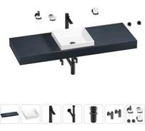 Раковина 40 см со столешницей 140 см Wellsee Doux в наборе 10 в 1 201009417