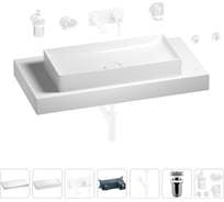 Раковина Wellsee 75 см со столешницей 100 смPure BY201011650 в наборе 9 в 1 201011650