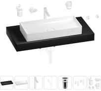 Раковина Wellsee 75 см со столешницей 100 смPure BY201011660 в наборе 10 в 1 201011660