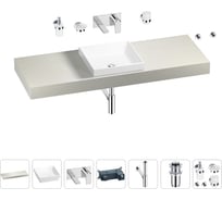 Раковина 40 см со столешницей 140 см Wellsee Doux в наборе 9 в 1 201009401