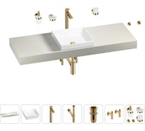 Раковина 40 см со столешницей 140 см Wellsee Doux в наборе 10 в 1 201009393