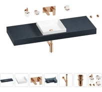 Раковина 40 см со столешницей 140 см Wellsee Doux в наборе 9 в 1 201009424