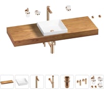 Раковина 40 см со столешницей 140 см Wellsee Doux в наборе 10 в 1 201009434